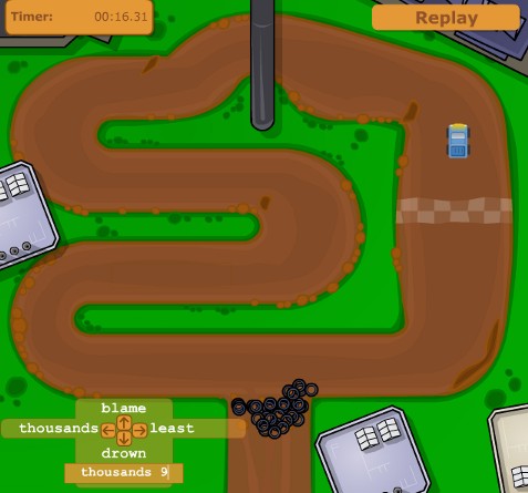 Touch-type car-racing screen shot